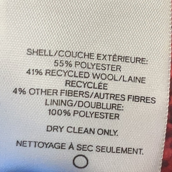 Vintage Express Wool Y2K Red Black Heathered Tweed Pea Coat Jacket Size Small S - Picture 5 of 6